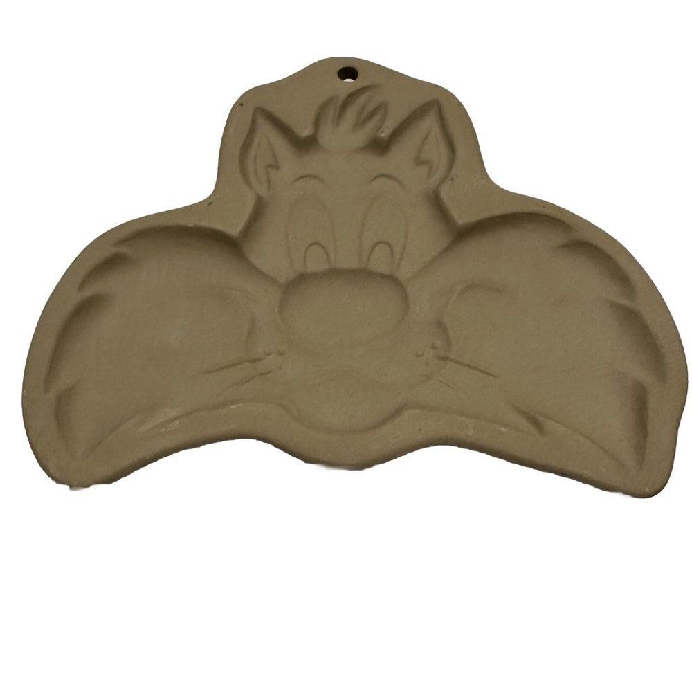 VTG Sylvester Cat Stoneware Cookie Chocolate Shortbread Mold Looney Toons Brown